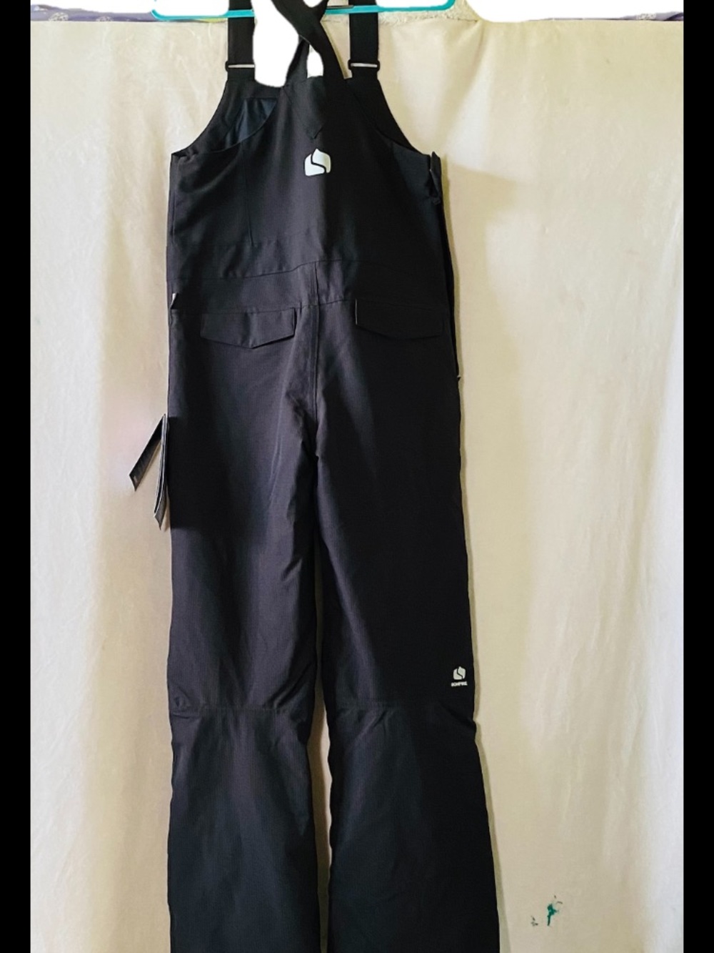 BONFIRE Kids Black Snow Bib Overalls Romper SZ L